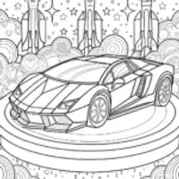 Futuristic Lamborghini Launch Pad Coloring Page