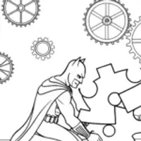 Batman and the Puzzle of Time Coloring Page
