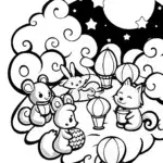 Harvest Moon Lantern Festival Coloring Page