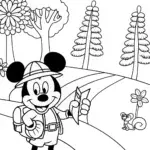 Mickey Mouse’s Adventure in the Enchanted Forest Coloring Page