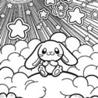 Cinnamoroll’s Starry Night Adventure Coloring Page