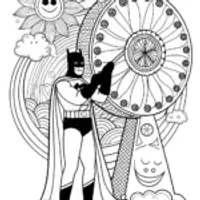 Batman and the Whimsical Weather Machine Coloring Page
