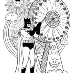 Batman and the Whimsical Weather Machine Coloring Page