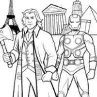 Avengers in Time Coloring Page