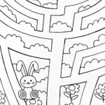 Banban’s Enchanted Garden Maze Coloring Page