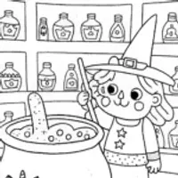 Gabby’s Magic Potion Party Coloring Page