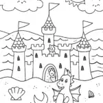 Charizard’s Mystic Sandcastle Adventure Coloring Page
