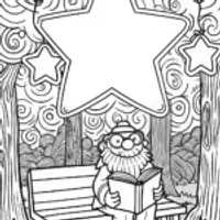 Starry Storyteller’s Corner Coloring Page