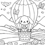 Cinnamoroll in a fluffy balloon ride