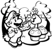Mario’s Enchanted Tea Party Coloring Page
