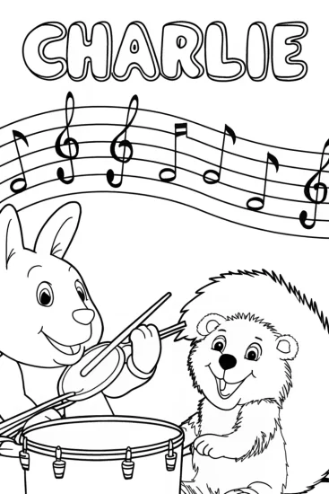 A coloring page of Charlie Musical Coloring Page