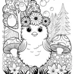 Chick’s Sunny Garden Festival Coloring Page