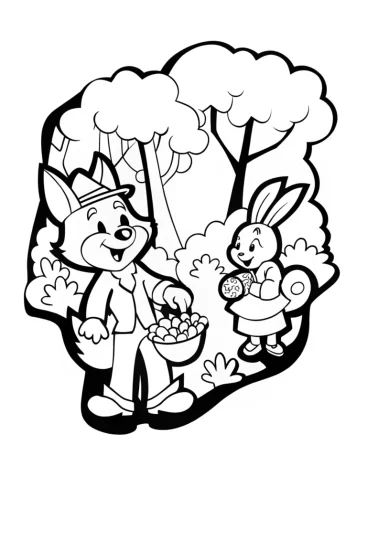 A coloring page of The Enchanted Trick-or-Treat Forest Coloring Page
