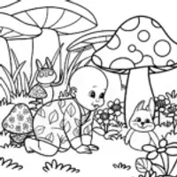 Baby’s Nature Adventure Coloring Page