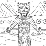 Panther of the Elements Coloring Page