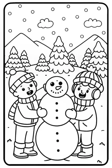 A coloring page of Mario and Luigi’s Snowy Adventure Coloring Page
