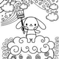 Cinnamoroll’s Cloudy Art Adventure Coloring Page