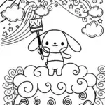 Cinnamoroll’s Cloudy Art Adventure Coloring Page