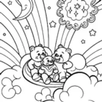 Care Bears Dreamy Cloud Adventure Coloring Page