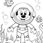 Mickey Mouse Under the Sea Coloring Page
