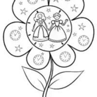 The Flower Time Machine Coloring Page
