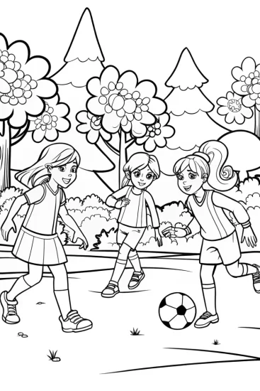 A coloring page of Rainbow High Soccer Coloring Page