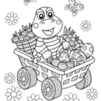 Toad and Yoshi Picnic Coloring Page
