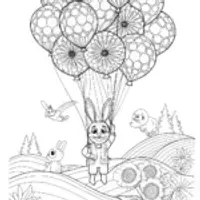 Luigi’s Adventurous Balloon Ride Coloring Page