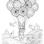Luigi’s Adventurous Balloon Ride Coloring Page