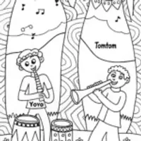 JJ’s whimsical music celebration coloring page