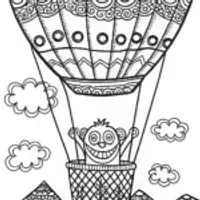 Huggy Wuggy’s Enchanted Balloon Ride Coloring Page