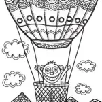 Huggy Wuggy’s Enchanted Balloon Ride Coloring Page