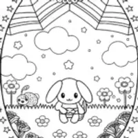 Cinnamoroll’s Dreamy Star Garden Coloring Page