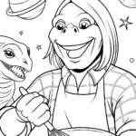 Godzilla’s Cosmic Cake-Off Coloring Page