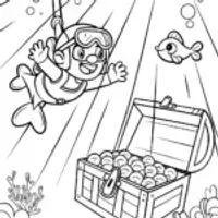 Mario’s Underwater Treasure Adventure Coloring Page