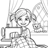 Gabby’s Cozy Quilt Adventure Coloring Page