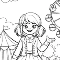 Gabby’s Whimsical Cat Carnival Coloring Page