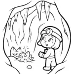 Gabby’s Magical Cat Cave Exploration Coloring Page