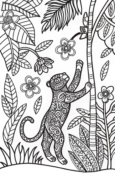 A coloring page of Black Panther’s Jungle Guardian Dance Coloring Page