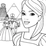 Barbie’s Time-Traveling Adventure Coloring Page