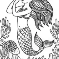 Mermaid’s Musical Journey Coloring Page