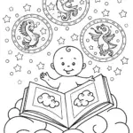 Baby’s Magical Storytime Coloring Page