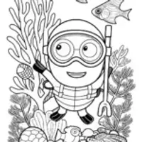 Minion’s Undersea Adventure Coloring Page