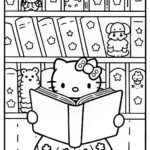 Hello Kitty’s Magical Book Adventure Coloring Page