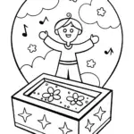 JJ’s Whimsical Music Box Adventure Coloring Page
