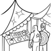 Avengers in the Enchanted Marketplace Coloring Page