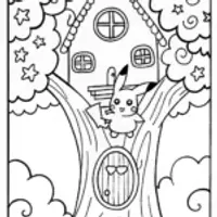 Pikachu’s Electric Treehouse Adventure Coloring Page