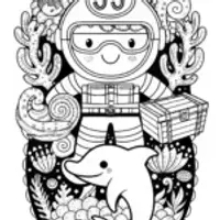 JJ Underwater Adventure Coloring Page