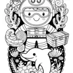 JJ Underwater Adventure Coloring Page