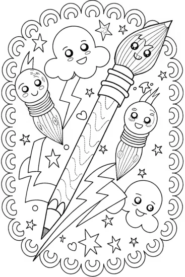 A coloring page of Lightning Bolt Doodle Dream Coloring Page